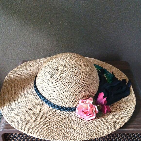 Marci San Francisco Straw Beach Flower Girl Wedding Bride Maids Hat - Picture 1 of 12